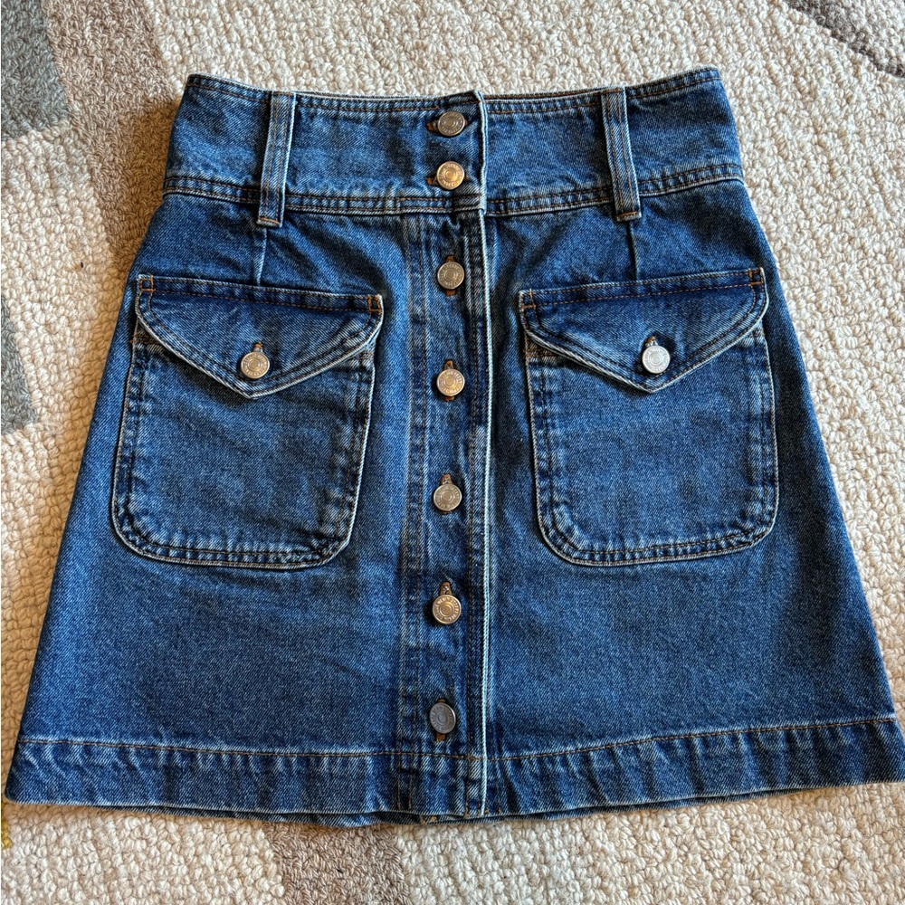 Sezane Bettie denim skirt ( size 34)